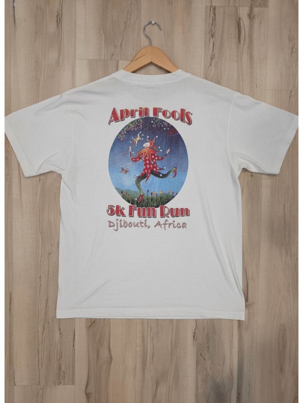 April Fools 5k Fun Run Djibouti Africa White Graphic T-Shirt